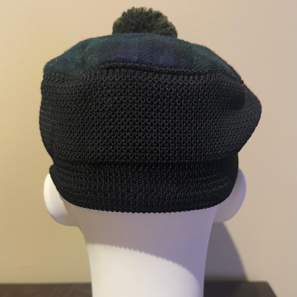 Autocap Newsboy Cap Cabbie Hat Golf Black Green Blue Tartan Pom Made In Scotland - Picture 3 of 6